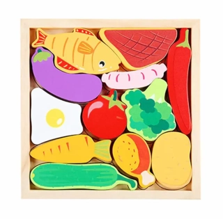 Dřevěné 3D puzzle - JÍDLO