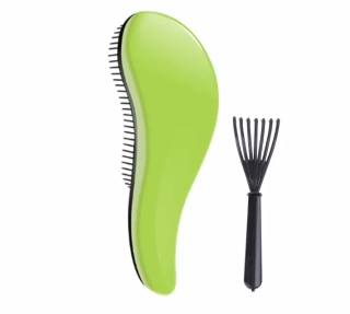Set (kartáč na vlasy + čistič kartáčů) - ZELENÝ