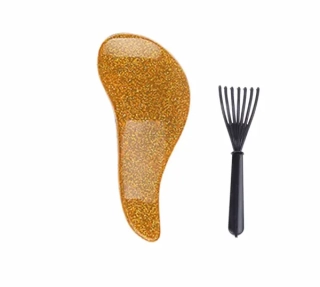 Set (kartáč na vlasy + čistič kartáčů) - ZLATÝ