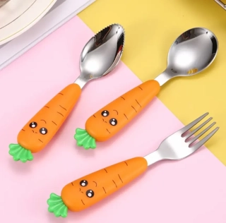 Příbor pro nejmenší - SET MRKVIČKY - LŽIČKA OVÁLNÁ 34 mm (bez pouzdra)