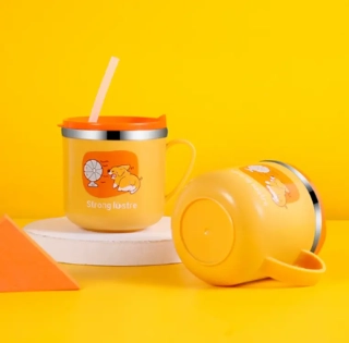 Nevylévací termo hrníček s brčkem - PEJSEK - 250 ml