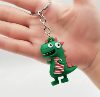 Přívěsek na klíče - DINOSAURUS - ZELENÝ