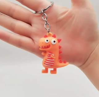 Přívěsek na klíče - DINOSAURUS - ORANŽOVÝ