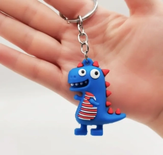 Přívěsek na klíče - DINOSAURUS - MODRÝ