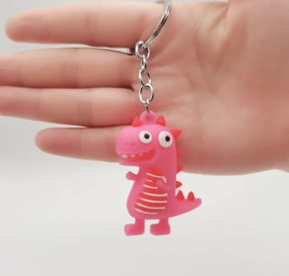 Přívěsek na klíče - DINOSAURUS - RŮŽOVÝ