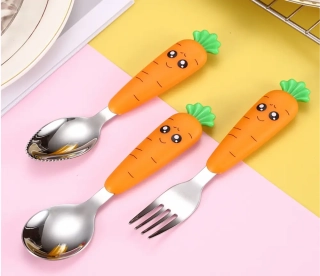 Příbor pro nejmenší - SET MRKVIČKY - LŽIČKA KULATÁ 38 mm (bez pouzdra)