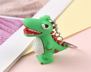 Přívěsek na klíče - DINOSAURUS 3 - ZELENÝ