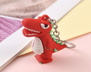 Přívěsek na klíče - DINOSAURUS 3 - ČERVENÝ