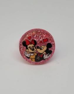 Prstýnek - MICKEY MOUSE - MICKEY A MINNIE - světle růžový