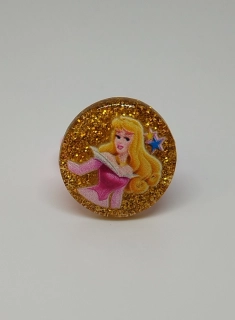 Prstýnek - DISNEY PRINCEZNY - ŠÍPKOVÁ RŮŽENKA - zlatý