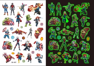 Dětské dočasné tetování - THE AVENGERS 1 - SVÍTÍCÍ VE TMĚ