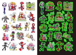 Dětské dočasné tetování - SVÍTÍCÍ VE TMĚ - SPIDER MAN - (Spidey and his amazing friends) 5