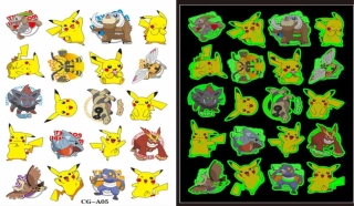 Dětské dočasné tetování - SVÍTÍCÍ VE TMĚ - POKÉMON - PIKACHU 3