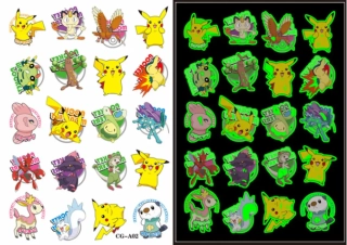 Dětské dočasné tetování - SVÍTÍCÍ VE TMĚ - POKÉMON - PIKACHU 4