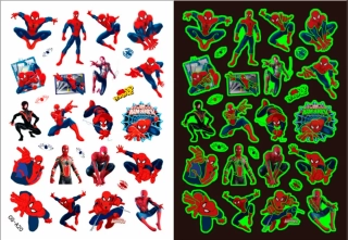 Dětské dočasné tetování - SVÍTÍCÍ VE TMĚ - SPIDER MAN 1