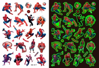 Dětské dočasné tetování - SVÍTÍCÍ VE TMĚ - SPIDER MAN 2