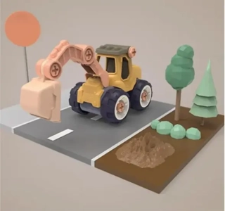 Autíčko malý konstruktér - BAGR - oranžové