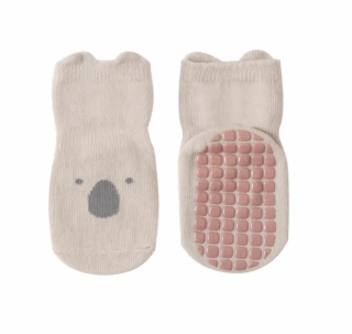Protiskluzové ponožky - KOALA - SVĚTLE HNĚDÉ - (0-12m) S