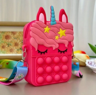 Mini silikonová kabelka - POP IT - Jednorožec 6