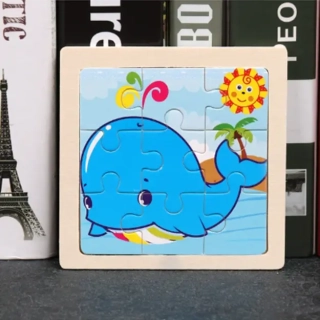 Dřevěné puzzle pro nejmenší (S) - VELRYBA