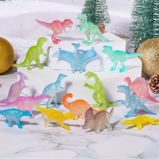 Mini figurky dinosaurů - Svítící ve tmě - 12 ks