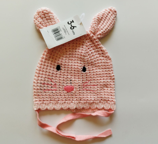 Bavlněná čepice pro miminko - (3-6 m)