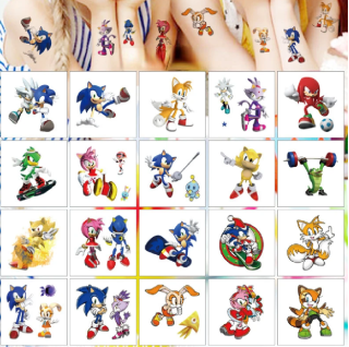 Dětské dočasné tetování - 20 ks - JEŽEK SONIC