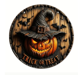 Dekorace na dveře - HALLOWEEN - Strašidelná dýně