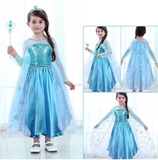 Dětský kostým - PRINCEZNÁ ELSA - LEDOVÉ KRÁLOVSTVÍ (6-7 let)