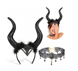 Set - HALLOWEEN - KRÁLOVNA ZLOBA - ČELENKA+NÁHRDELNÍK