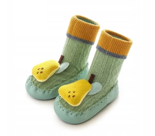 Ponožkové capáčky - ZELENÉ - HRUŠKA (6-12m) M