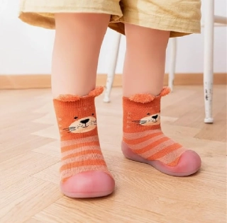 Barefoot ponožky s podrážkou - MEDVÍDEK (6-12m)