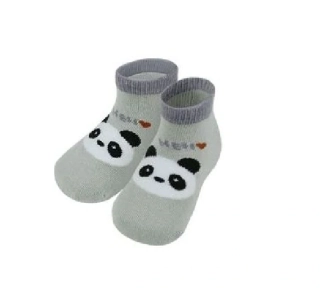 Protiskluzové ponožky - ŠEDÉ - PANDA - (3-5 let) L