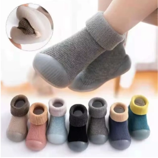 Barefoot ponožky s podrážkou - ŠEDÉ (3-6 m)