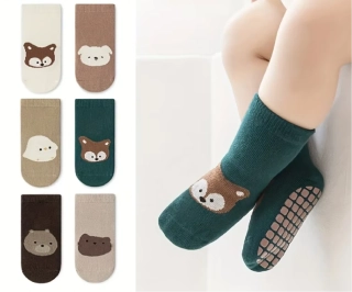 Teplé protiskluzové ponožky - TMAVĚ ZELENÉ - MÝVAL - (3-5let) L