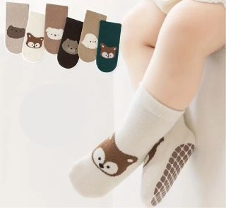 Teplé protiskluzové ponožky - BÉŽOVÉ - MÝVAL - (3-5let) L