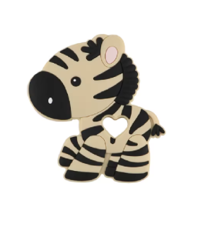 Silikonové kousátko - ZEBRA - SLONOVÁ KOST