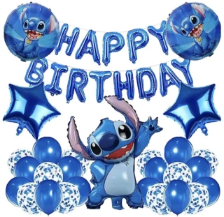 Set balónků k narozeninám - POHÁDKA LILO A STITCH - STITCH - 40 ks