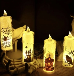 LED lampy - HALLOWEEN - SVÍČKY - 4 ks