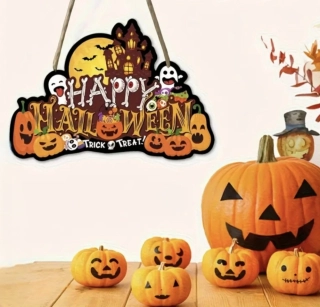 Malá dekorace na dveře - HALLOWEEN - HRAD