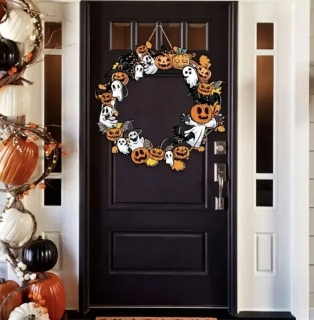 Dekorace na dveře - HALLOWEEN - VĚNEC