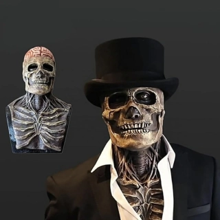 Realistická hororová 3D maska - HALLOWEEN - KOSTLIVEC