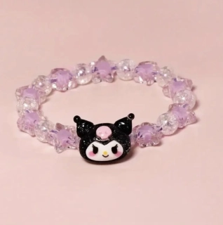 Korálkový náramek na gumičce - SANRIO - KUROMI