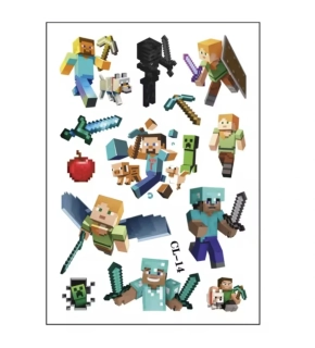 Dětské dočasné tetování - MINECRAFT (A)
