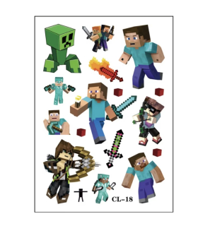 Dětské dočasné tetování - MINECRAFT (B)