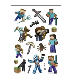 Dětské dočasné tetování - MINECRAFT (D)
