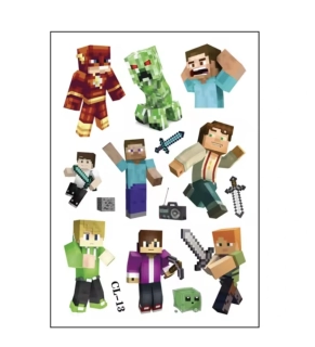 Dětské dočasné tetování - MINECRAFT (E)