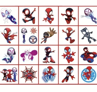 Dětské dočasné tetování - 20 ks - SPIDER MAN - SPIDEY AND HIS AMAZING FRIENDS (B)