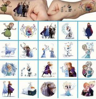 Dětské dočasné tetování - 20 ks - FROZEN/LEDOVÉ KRÁLOVSTVÍ (B)