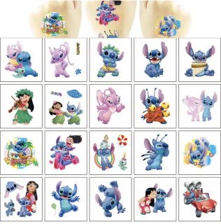 Dětské dočasné tetování - 20 ks - LILO & STITCH (B)